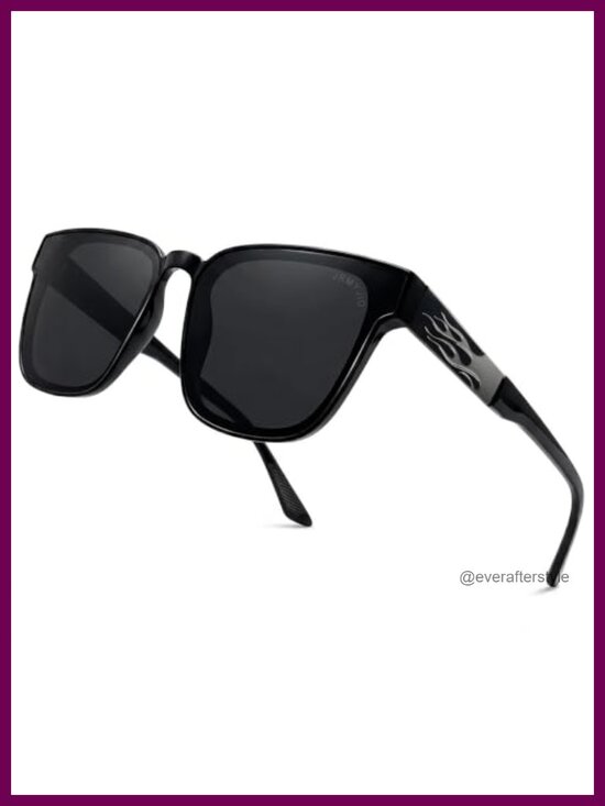 Square Polarized Sunglasses TR90 Frame UV400 Flame Detail main image 6